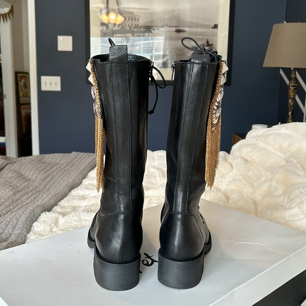 New with Box Lace up Leather Military Boots - Picture 4 of 6